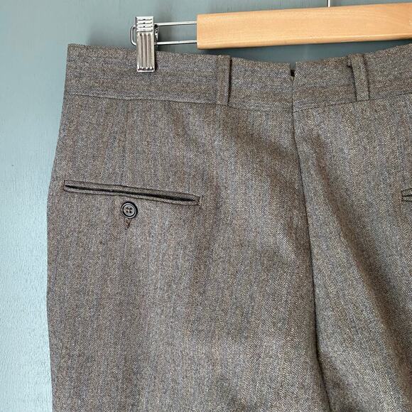 Vintage NORDSTROM 2 PIECE Men's 42 Trousers Sports Coat Wool Herringbone Classic - Picture 11 of 16